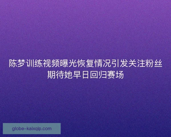 陈梦训练视频曝光恢复情况引发关注粉丝期待她早日回归赛场 陈梦训练视频曝光恢复情况引发关注粉丝期待她早日回归赛场
