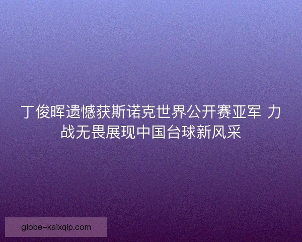 丁俊晖遗憾获斯诺克世界公开赛亚军 力战无畏展现中国台球新风采