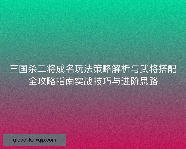三国杀二将成名玩法策略解析与武将搭配全攻略指南实战技巧与进阶思路