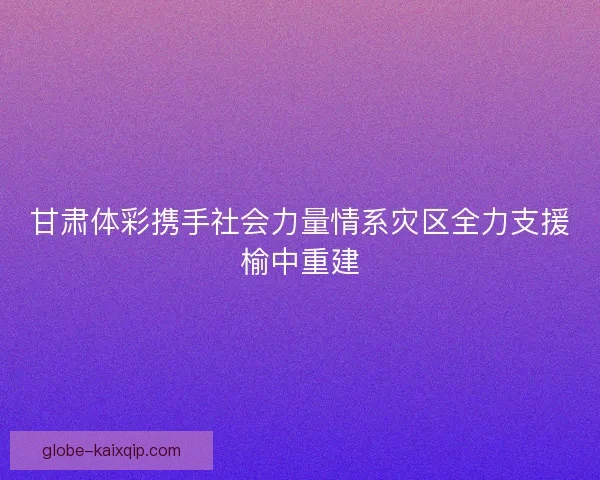 甘肃体彩携手社会力量情系灾区全力支援榆中重建